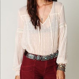 Free People Polka Dot Boho Top